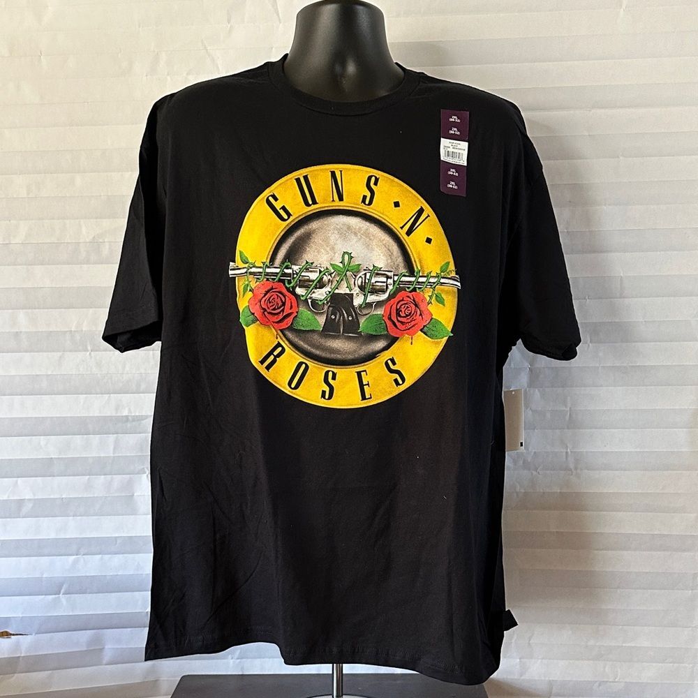 Guns N' Roses Men's Black Graphic T-Shirt Size 2XL Band Tee Rock Music